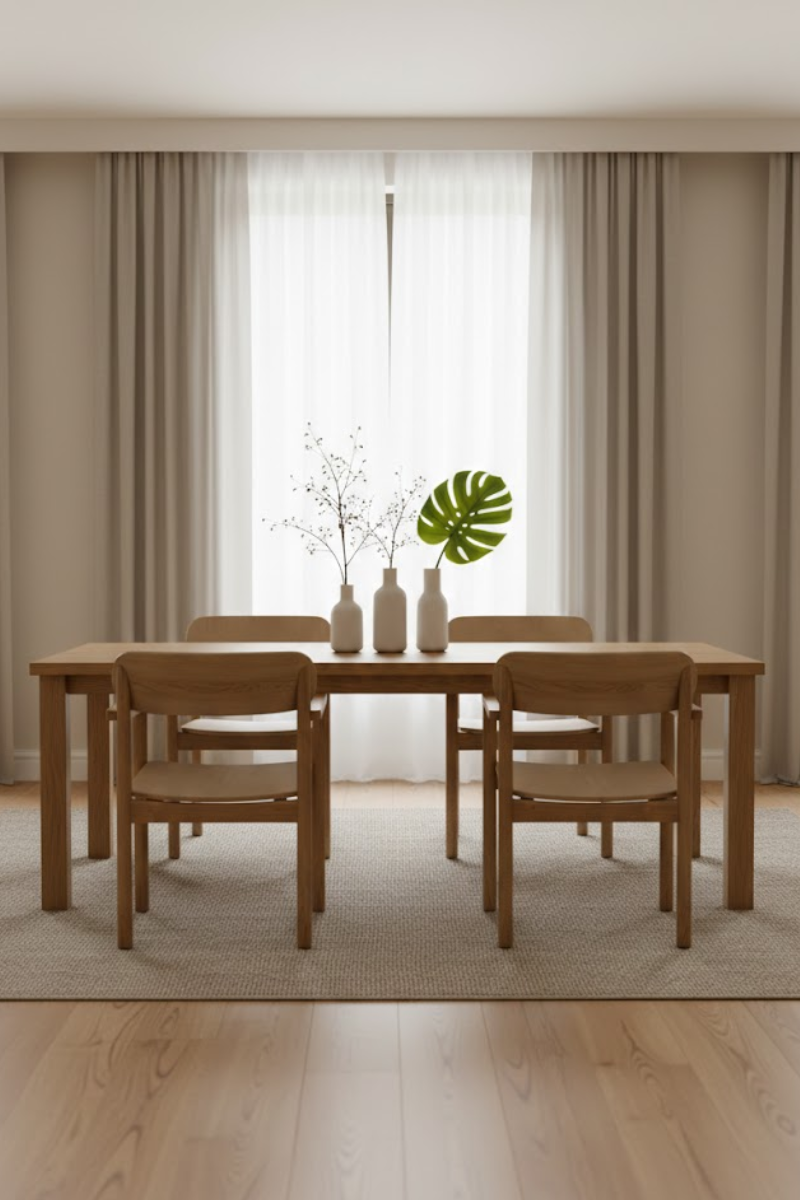KAI natural dining chair with armrests