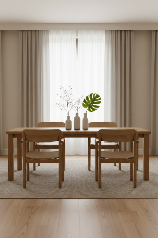 KAI natural dining chair with armrests