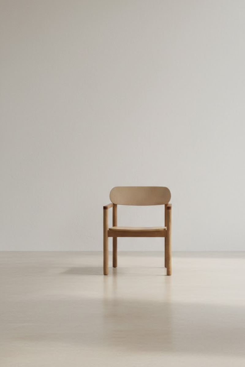KAI natural dining chair with armrests
