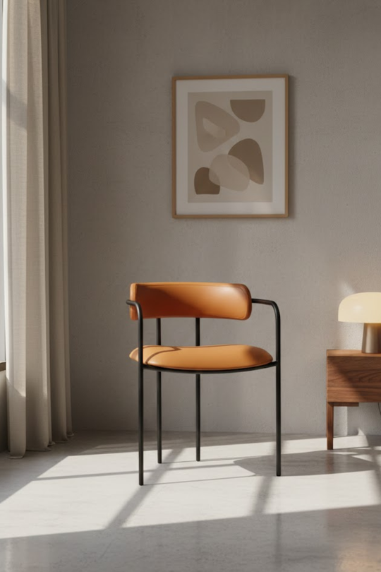 Makalu leather dining chair