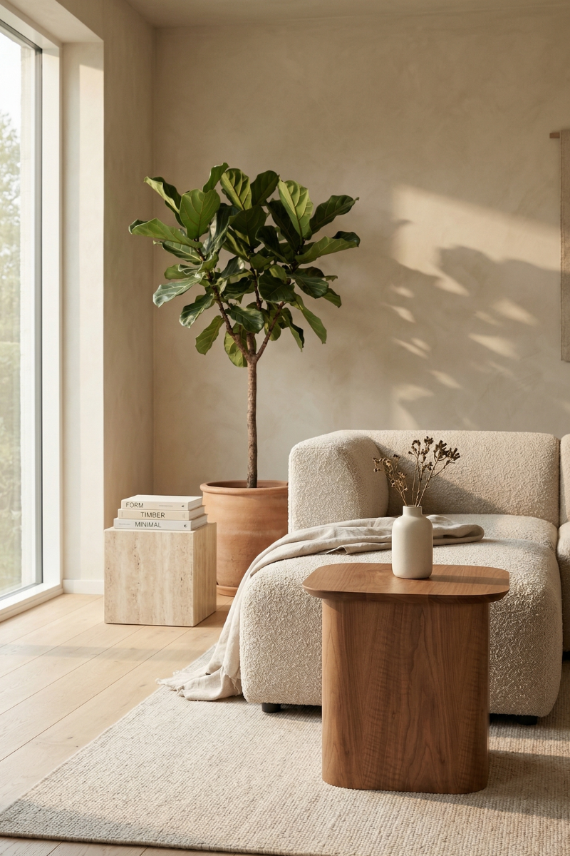 Moru Full Wood Side Table