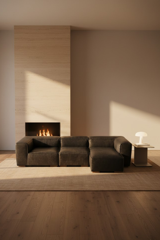Safi L leather sofa