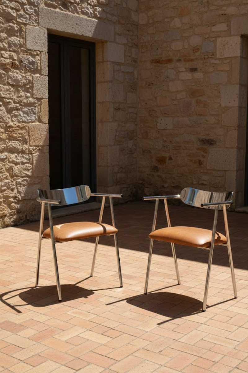 Top Chrome Chair with Arms