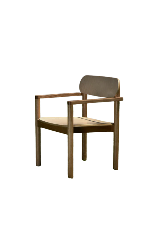 KAI natural dining chair with armrests