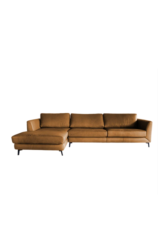 Jansen L leather sofa