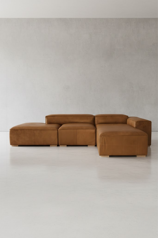 Mesut L leather sofa