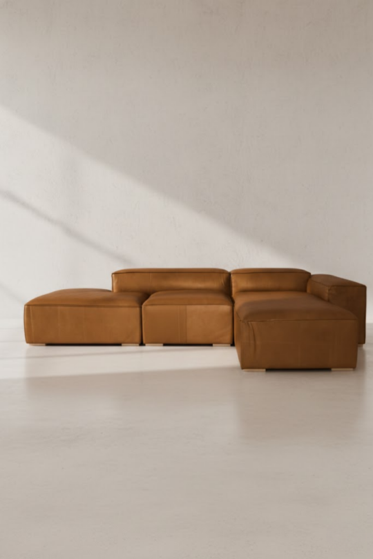 Mesut L leather sofa