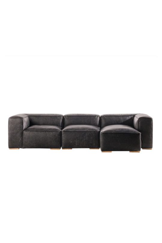 Safi L leather sofa