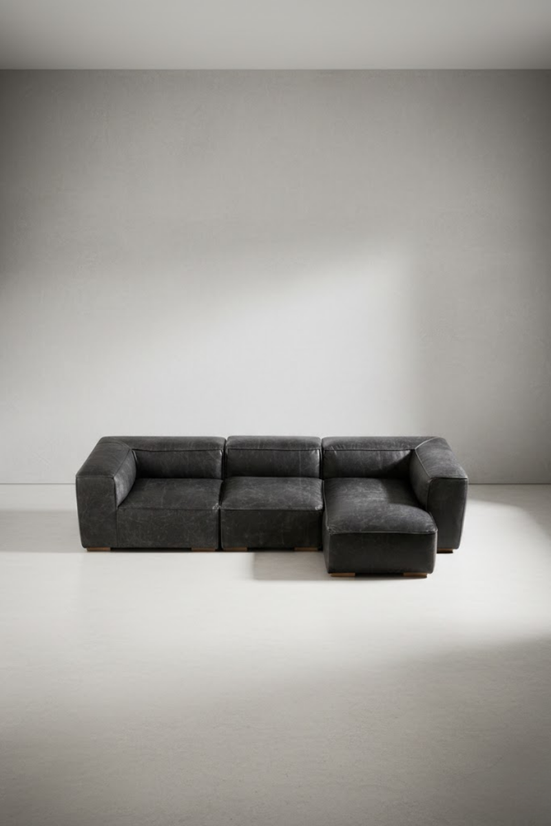 Safi L leather sofa