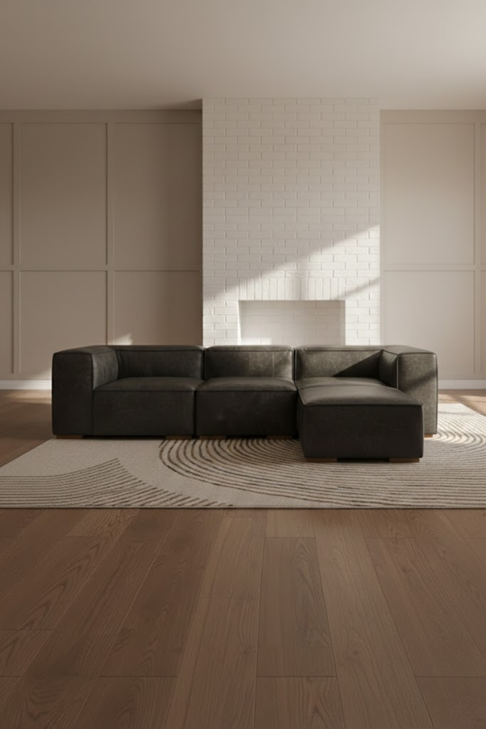 Safi L leather sofa
