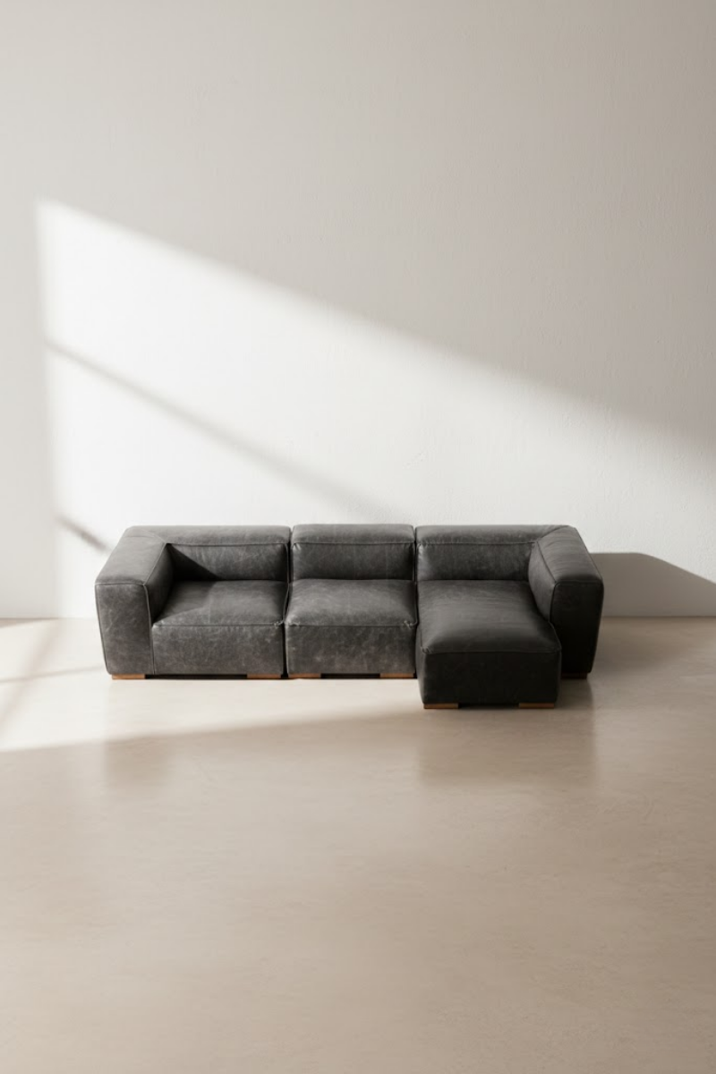 Safi L leather sofa