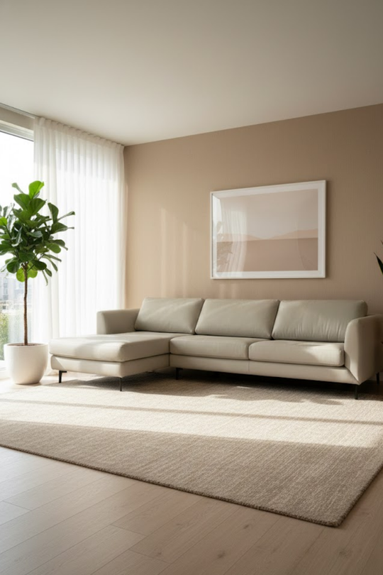 Jansen L leather sofa