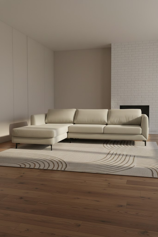 Jansen L leather sofa