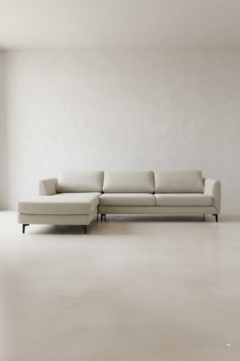 Jansen L leather sofa
